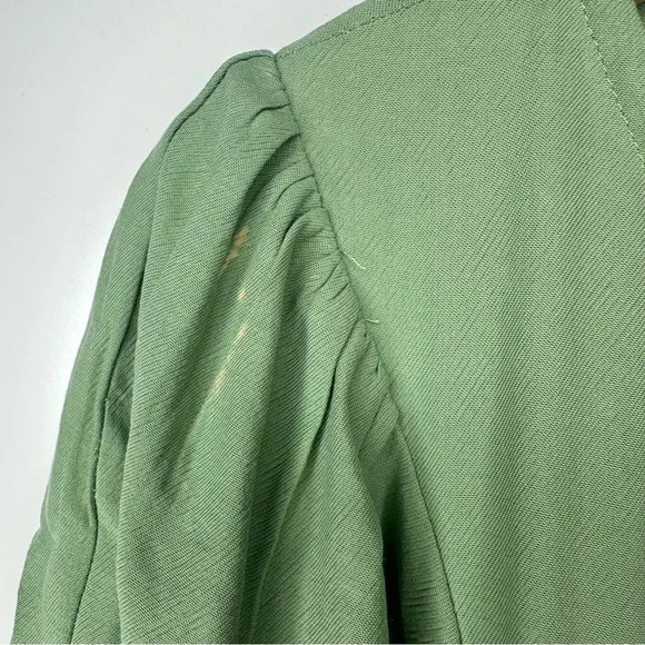 Madewell Gatehouse Green Leedra Button-Front Midi Dress Size 10 - Picture 14 of 15